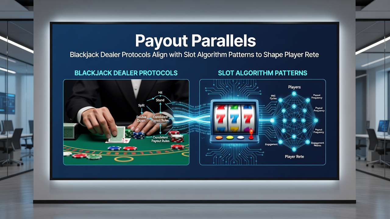 Analytics dashboard comparing retention metrics for blackjack and slots over multiple sessions