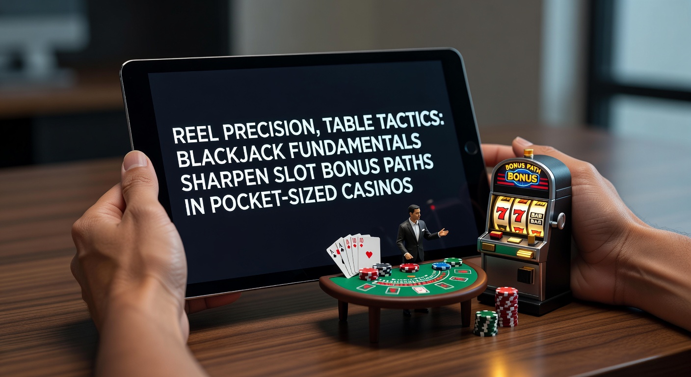 Smartphone screen displaying blackjack table alongside spinning slot reels in a mobile casino app, highlighting bonus paths and strategy overlays