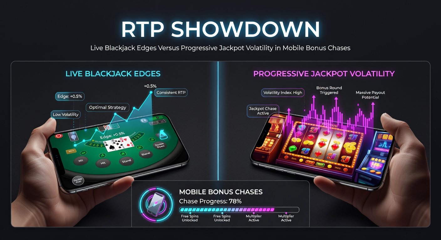 Graph contrasting RTP stability in live blackjack against volatility spikes in progressive jackpot slots on mobile
