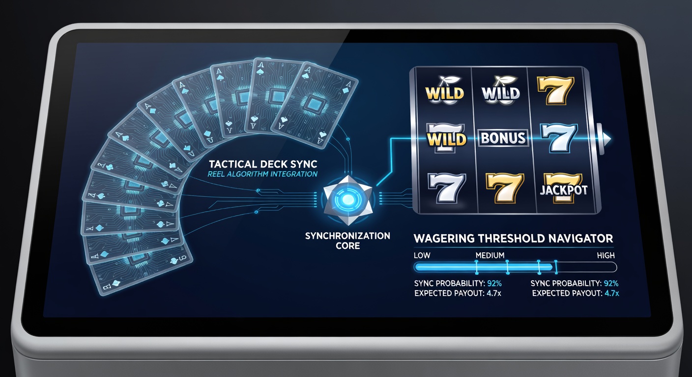 Mobile device showing synchronized blackjack hand and slot reel alignment mid-session